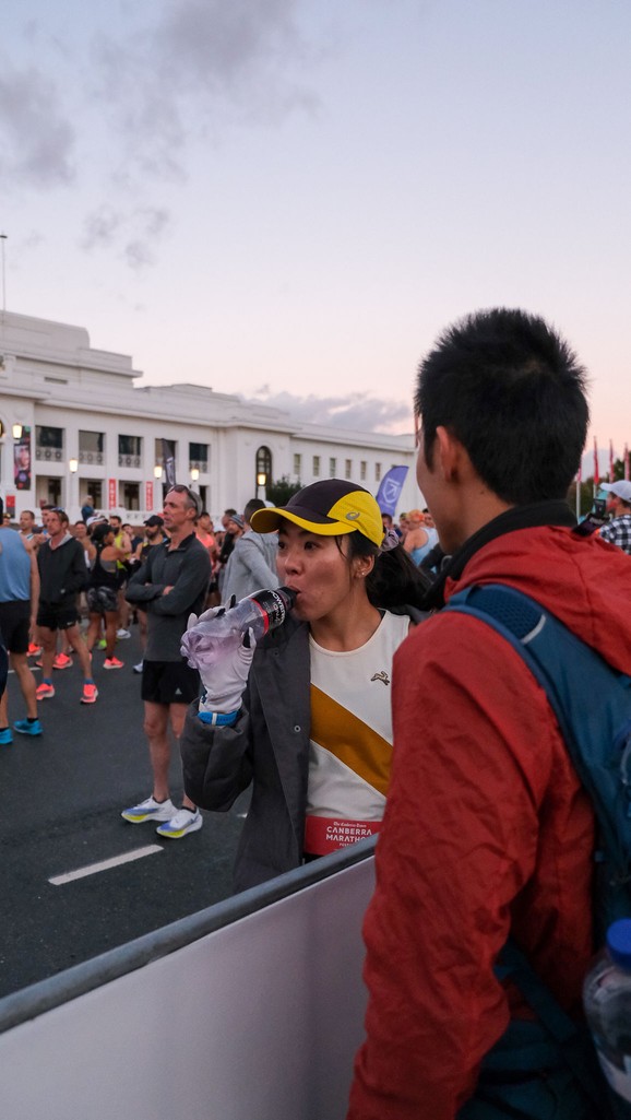 Lining up at the start line, waiting for the start gun to go off